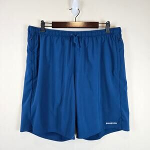 Patagonia Mens Multi Trails Shorts Size XL 8" Inseam Lagom Blue Lined Running